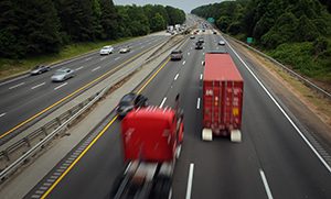 Traffic whizzes down I-40 outside Cary.
