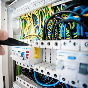 A close up on electrical panels and wiring.