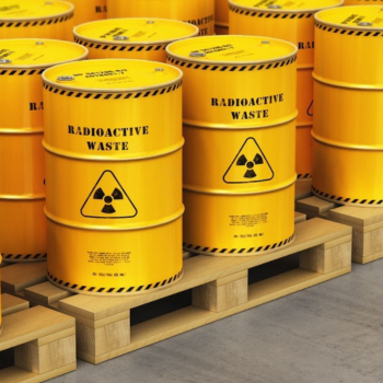 Radioactive material barrels.